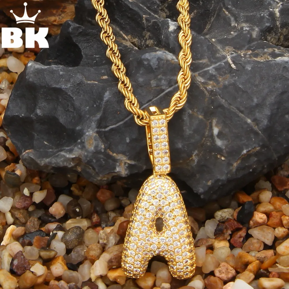 Кулон KING BLING маленького размера с надписью Bubble ледяное ожерелье кубическим