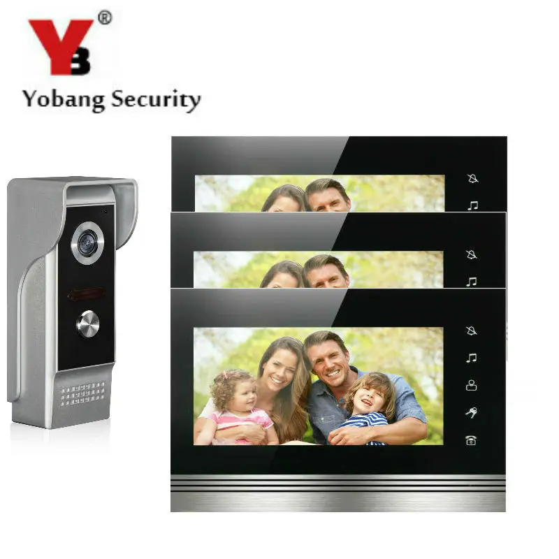 Видеодомофон Yobang с сенсорной кнопкой 7 дюймов металлическим чехлом|phone doorbell|video door
