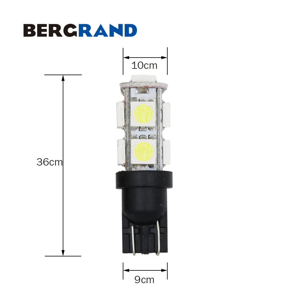 10 шт. T10 светодиодный белый лампочка 168 501 W5W светильник танкетка 5050 9SMD интерьерные