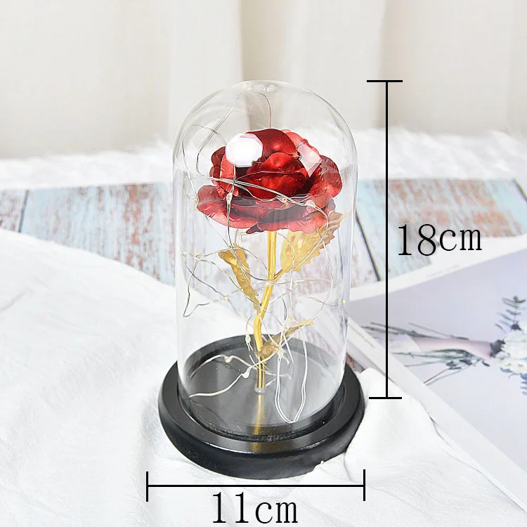 LED Beauty Rose and Beast красная гирлянда с питанием от аккумулятора настольная лампа