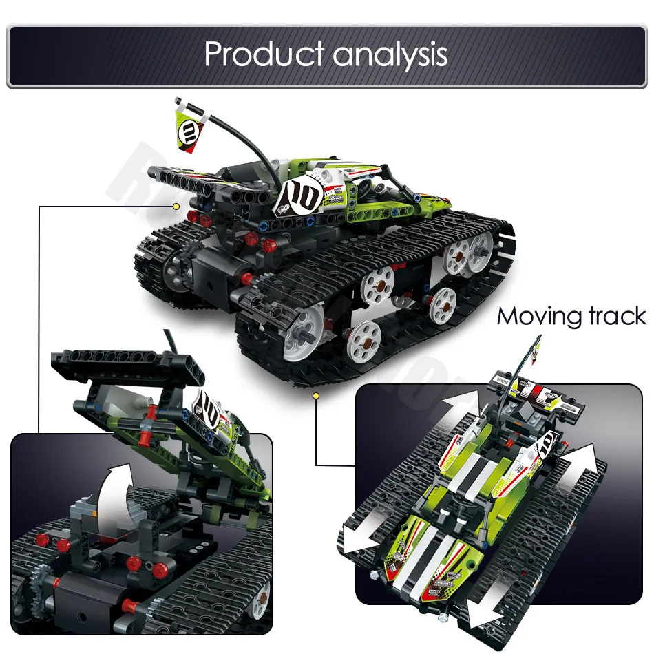 Technic RC Гусеничный гонщик Автомобильный Электрический двигатель с функцией питания совместимый Technic городской строительный блок кирпичи модель игрушки для мальчиков