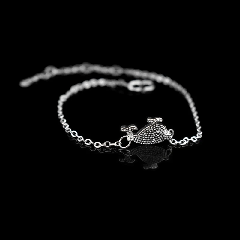 Женский браслет с дельфином серебро 925 пробы|hand chain|bracelet czpendant bracelet |