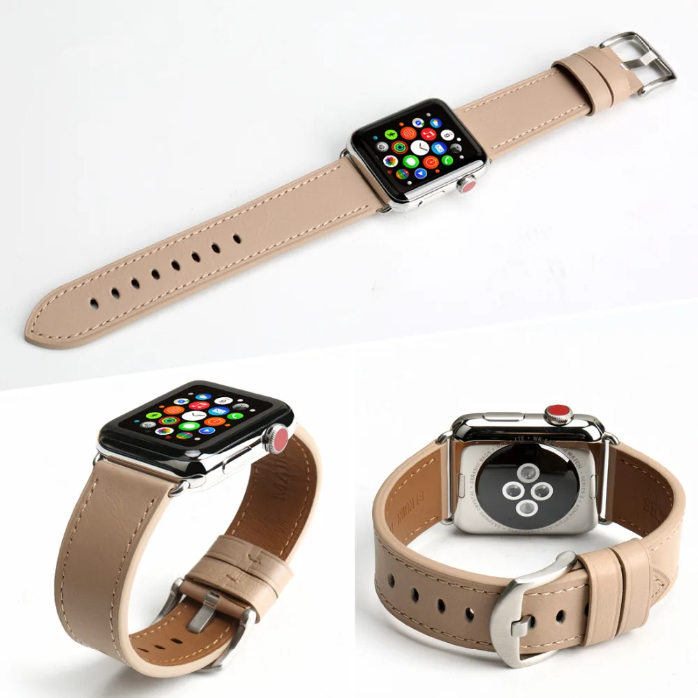 MAIKES аксессуары для часов из натуральной кожи Apple Watch полосы 44 мм 42 и ремешок 40 38 iwatch
