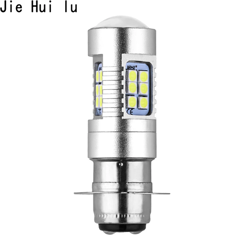 Светодиодный светильник P15d H4 H6 для мотоцикла 21 чип 3030 SMD лампы 12 В белый мопеда