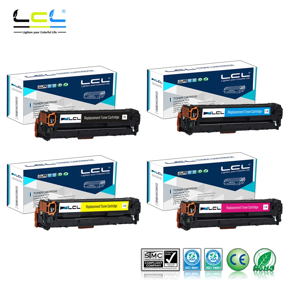 LCL 128A CE320A CE321A CE322A CE323A (4 Pack) Тонер картридж совместимый для HP Color LaserJet CP1525/CM1415|toner