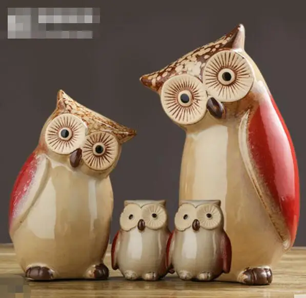 

Ceramic handicrafts modern owls statue living room animal ornaments owl crafts toy home decor figure 4 style optional