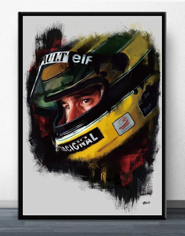 Постер и принты Горячие Ayrton Senna F1 формула чемпион мира стены искусства холст картина Современная для декора дома комнаты - Цвет: Шоколад
