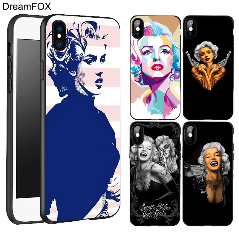 DREAMFOX L208 Marilyn Monroe Black Soft TPU Silicone Case Cover For Apple iPhone 11 Pro XR XS Max X 8 7 6 6S Plus 5 5S 5G SE |
