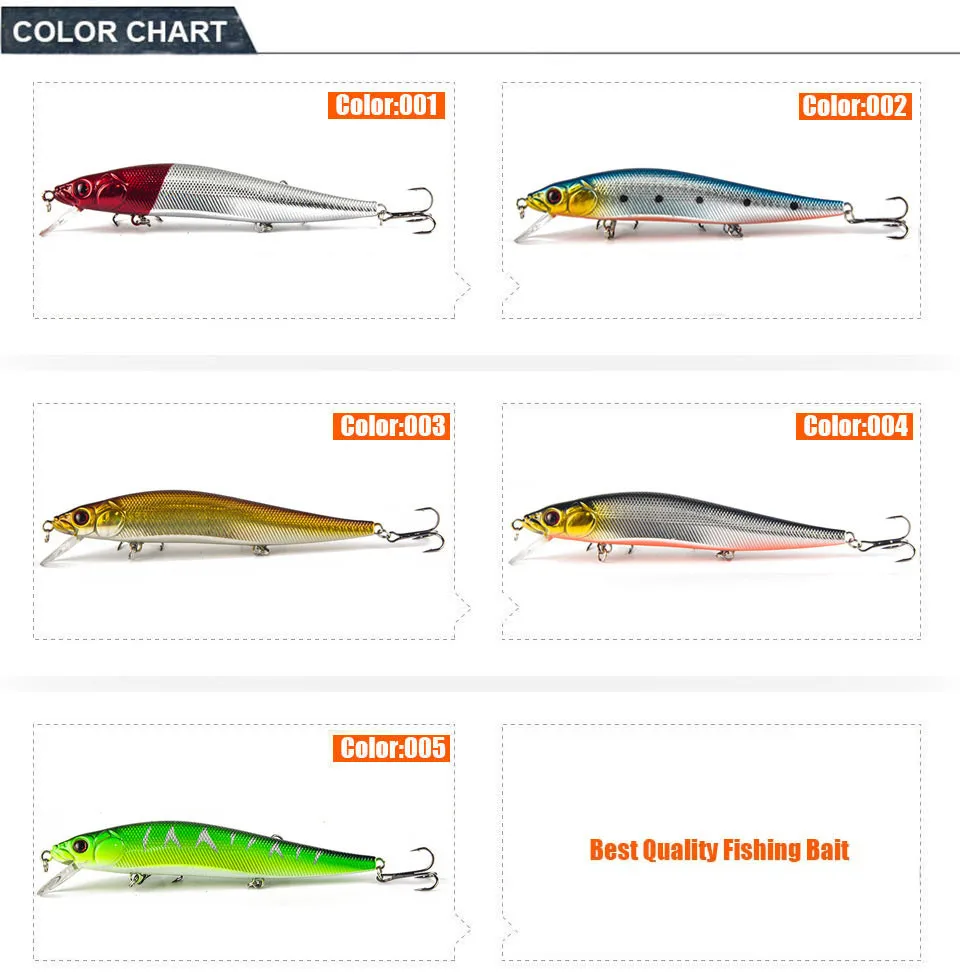 10 штук жесткая Приманка Minnow приманки для ловли рыбы бас свежая соленая вода