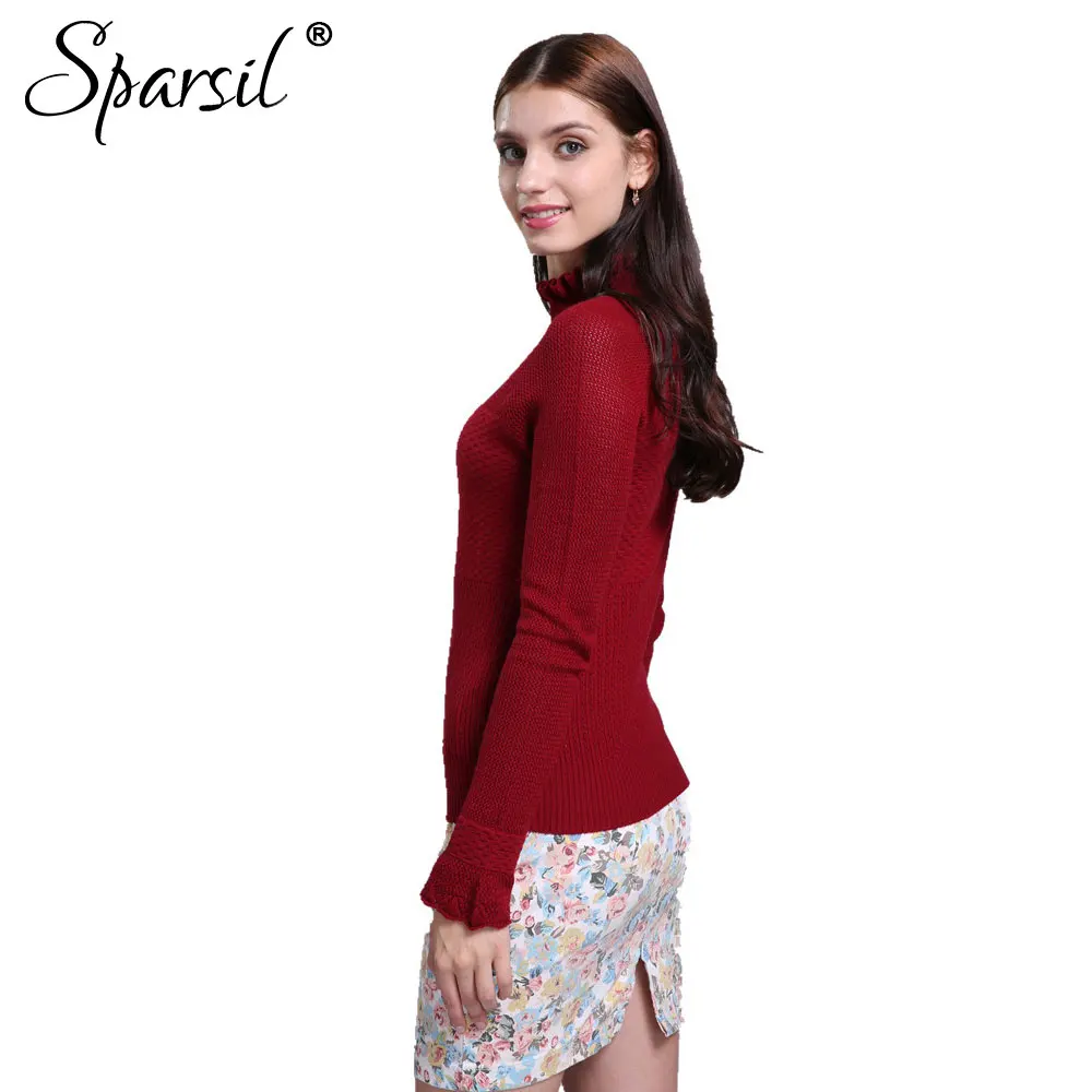 Sparsil женские осенние с рукавом-бабочкой кашемира вязаное изделие короткий