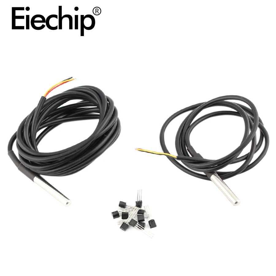 DS18B20 temperature sensor 1M/2M waterproof IC Chip for arduino sensors 18B20 hall diy electronic components kit|Датчики| |