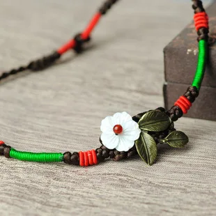 DIY этнические ювелирные изделия винтажное ожерелье медный лист подпись Женское