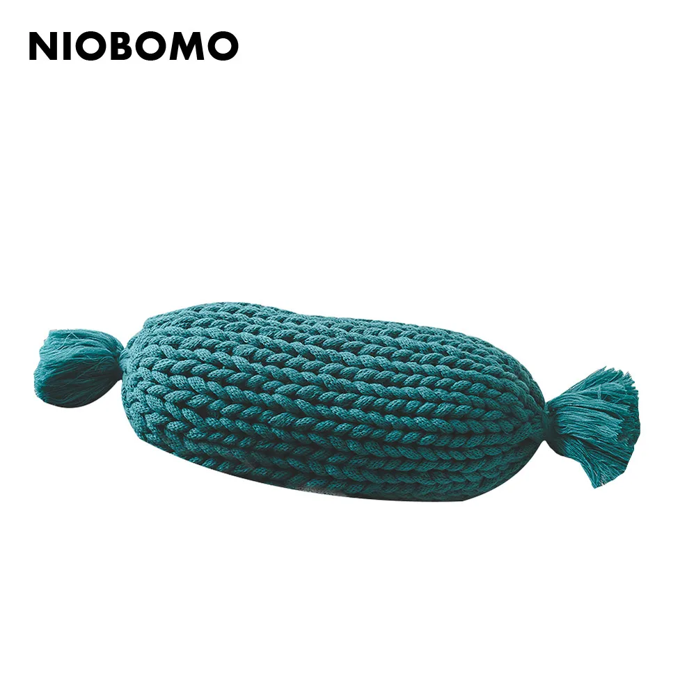 Niobomo акриловых волокон продолговатые трикотажные конфеты подушка 25*50 см