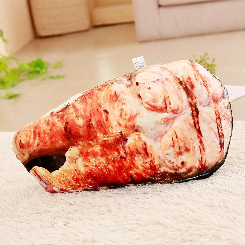 fish segment 1 шт., имитация пищи, жареная, соска, свинья, треска, плюшевая подушка, плюшевая, креветка, мясо, саура, окунь, подушка, креативные подарки - Цвет: fish segment