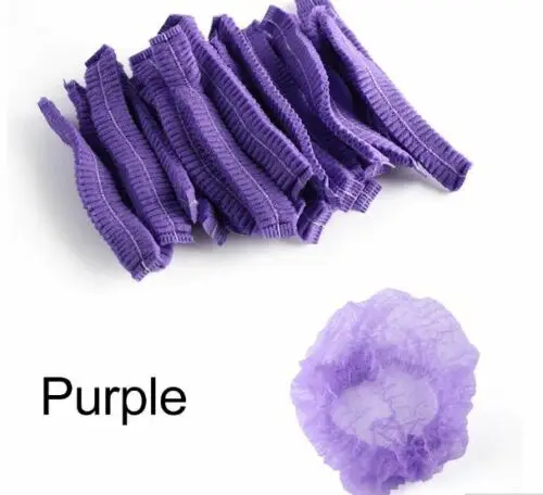 Purple 100 шт аксессуары для микроблейдинга, Перманентный макияж, одноразовые колпачки для волос, стерильная шапочка для бровей, аксессуары для татуировки, тату - Цвет: Purple
