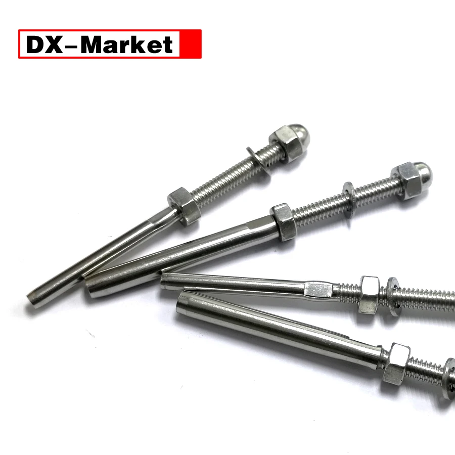 Cable Threaded Stud End fitting Terminal 316 stainless steel wire rope railing accessories J032 | Hooks