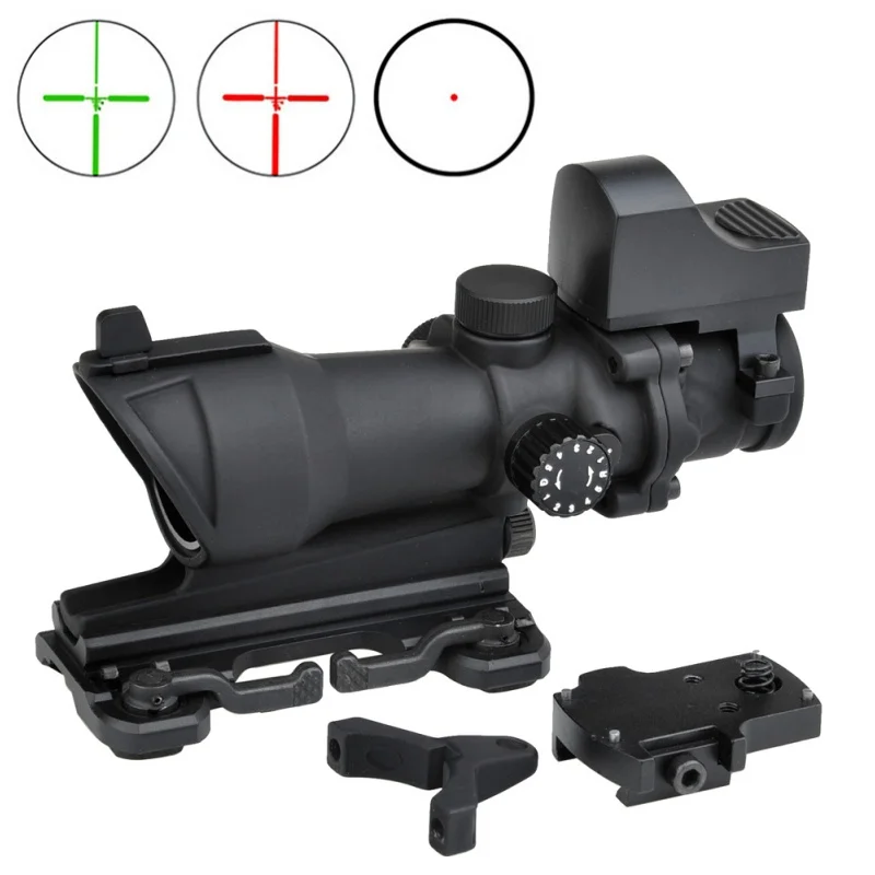 Тактический прицел AIM Airsoft ACOG 4X32 оптический с красной и зеленой точкой для пневматического ружья охоты