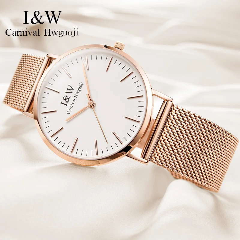 Часы наручные женские кварцевые простые спортивные со стразами из нержавеющей