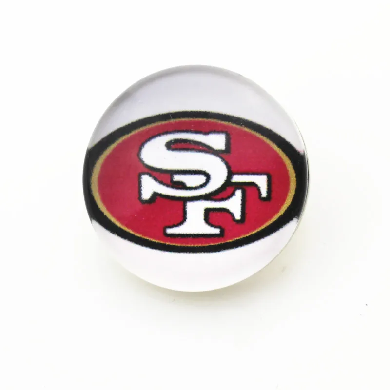 Шт. 10 шт. fooball 49ers Кнопки DIY Стекло 18 мм Футбол Спортивные Подвески с кнопочной