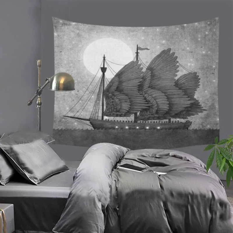 Креативный гобелен с принтом розовых цветов и черепов настенное богемное