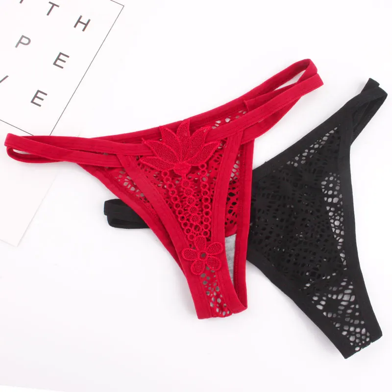 Женские цветочные кружевные ажурные стринги нижнее белье сексуальные