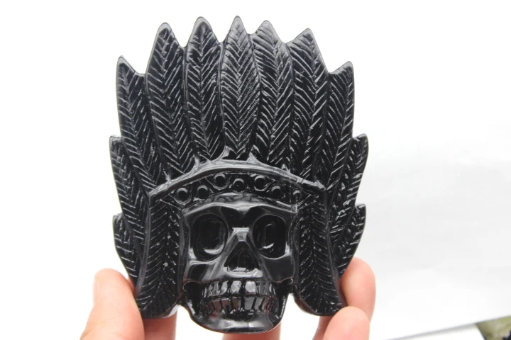 

223 grams of natural quartz crystal skull obsidian Shi Yumao healing
