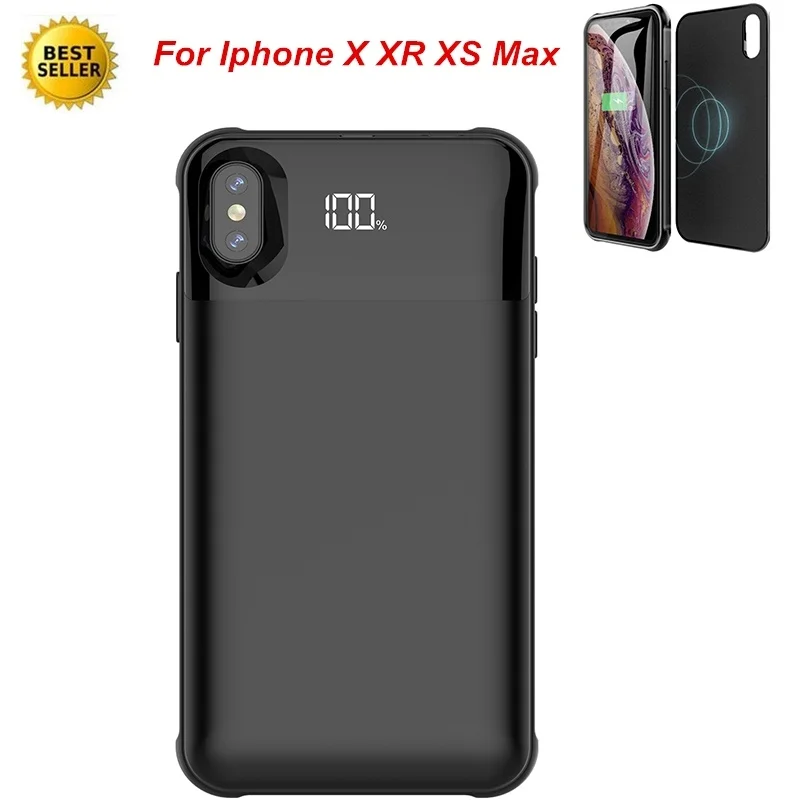 Для Iphone XS Max Power Case интеллектуальный цифровой дисплей беспроводной 5500 мАч быстрая