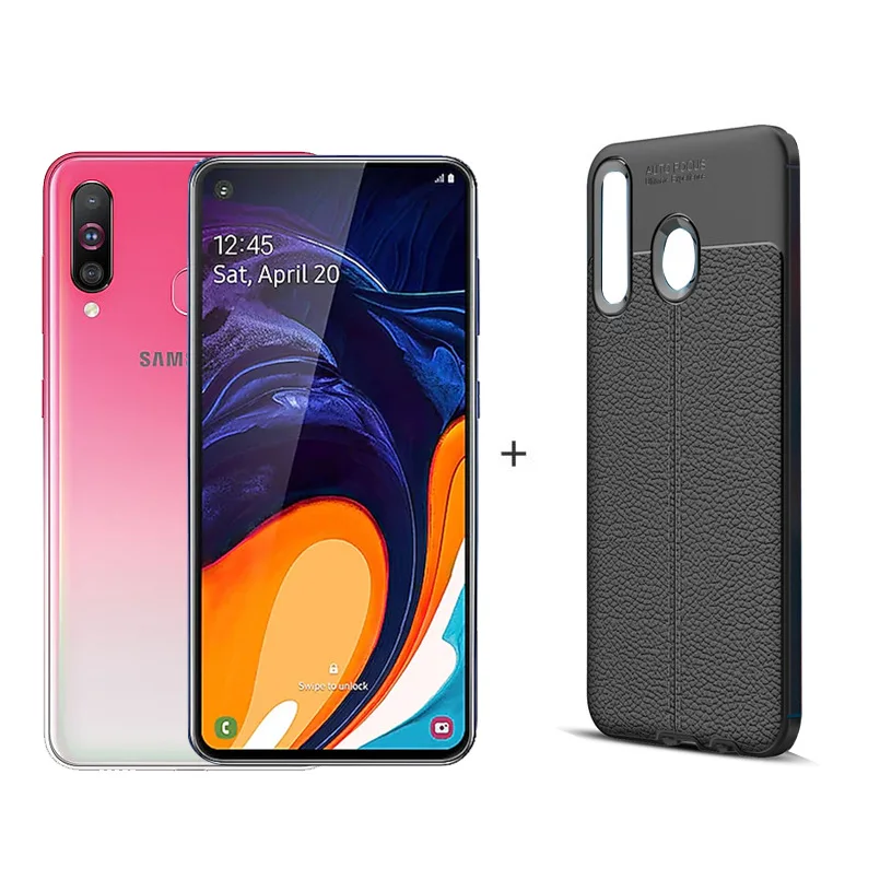 With Phone Case Samsung Galaxy A60 смартфонов 6,3 дюйма FHD+ Snapdragon 675 Octa Core 6 GB 128 GB Android 9,0 тройной-задняя камера NFC мобильный телефон - Цвет: With Phone Case