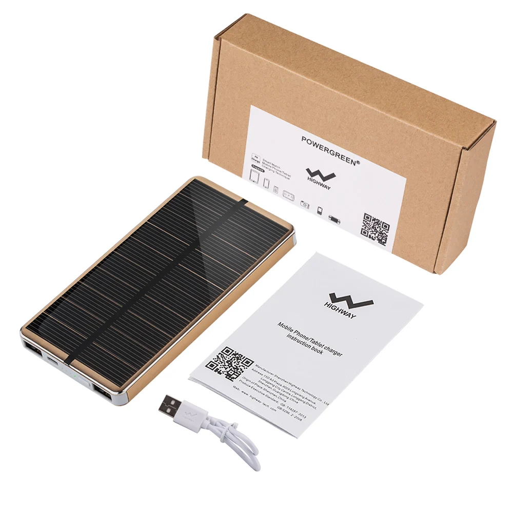 PowerGreen быстрая зарядка мощное солнечное светодиодное зарядное устройство 10000 мАч