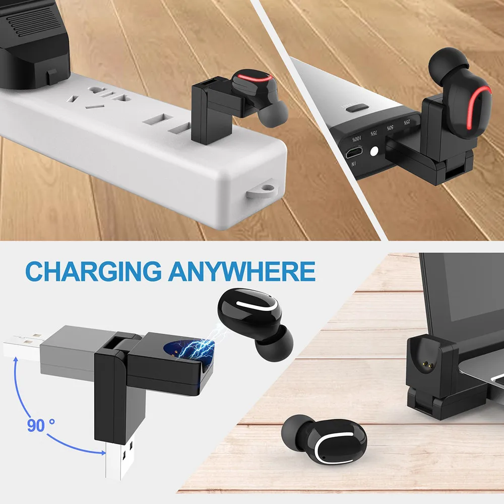 CUFOK Bluetooth наушники мини Беспроводные с USB зарядным устройством шумоподавлением