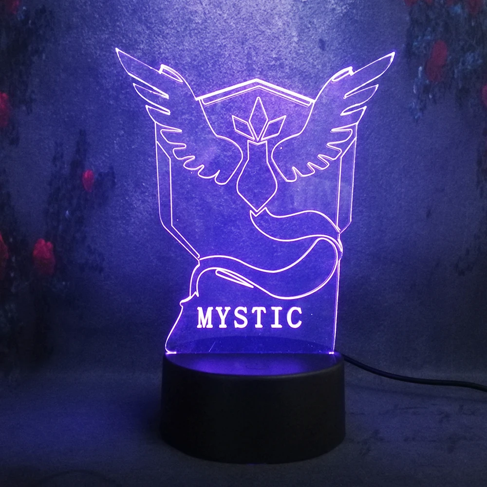 Новый Мистик мультфильм Покемон 3D LED ночные светильники Красочные Акриловые