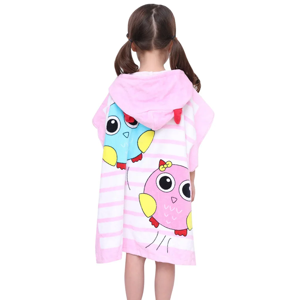Infant baby poncho towel hooded beach towels for kid Bathrobe Pajamas Cartoon Animals baby hooded bath towel Child baby bath set