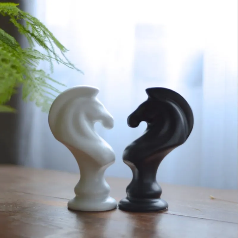 

Ceramics Horse Head Home Decoration Ornaments Sculpture Art Statue Decoration Crafts Decorative Furnishing Living Room Decor