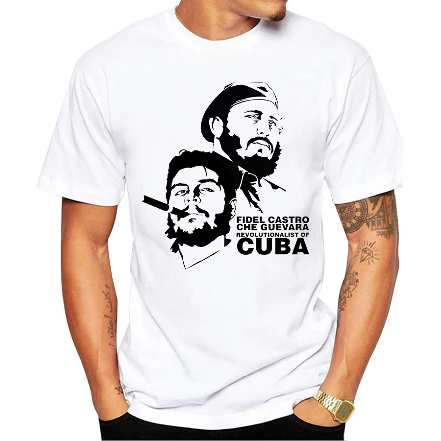 Мужская футболка с коротким рукавом Che Guevara и Fidel casto Повседневная принтом крутой