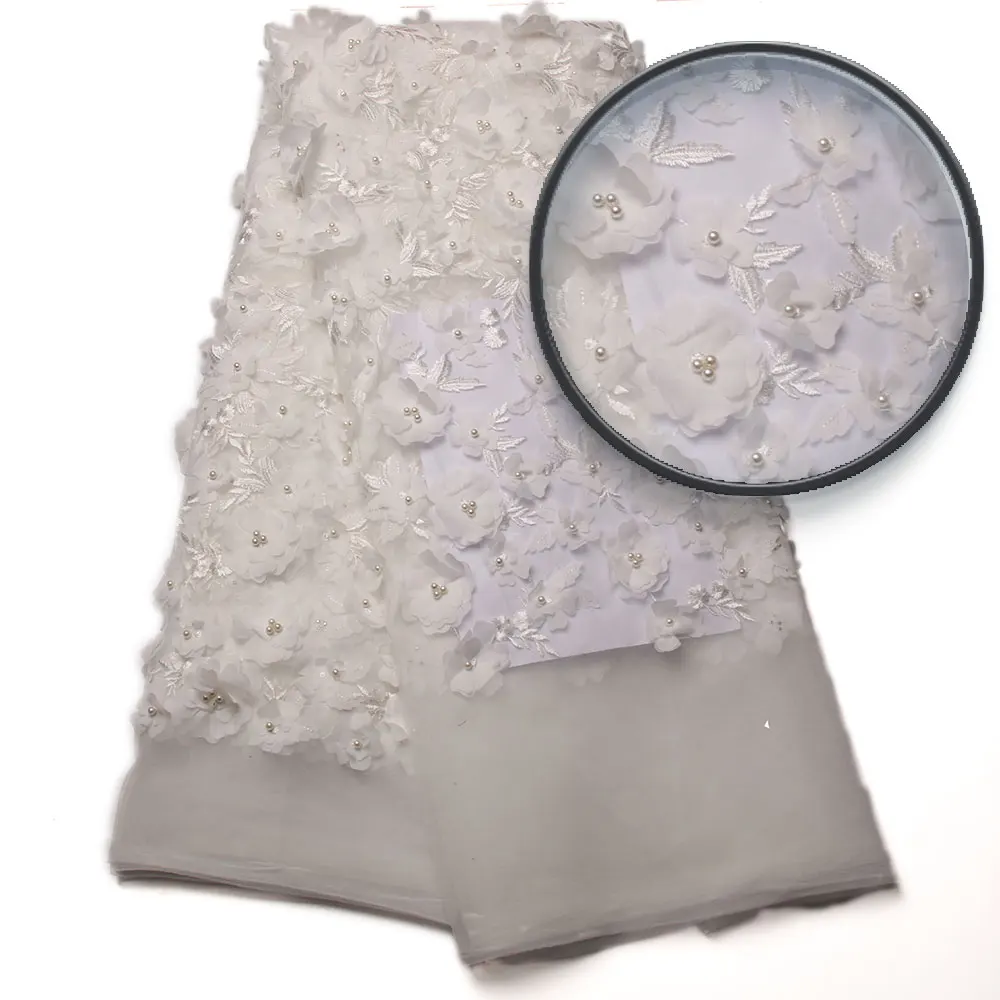 Новое поступление красная французская кружевная ткань высокого качества 3d с