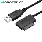 Переходник Robotsky с USB 2,0 на Sata II, 13-контактный кабель 7 + 6 для жестких дисков HDD, адаптер для ноутбука, CDDVD ROM