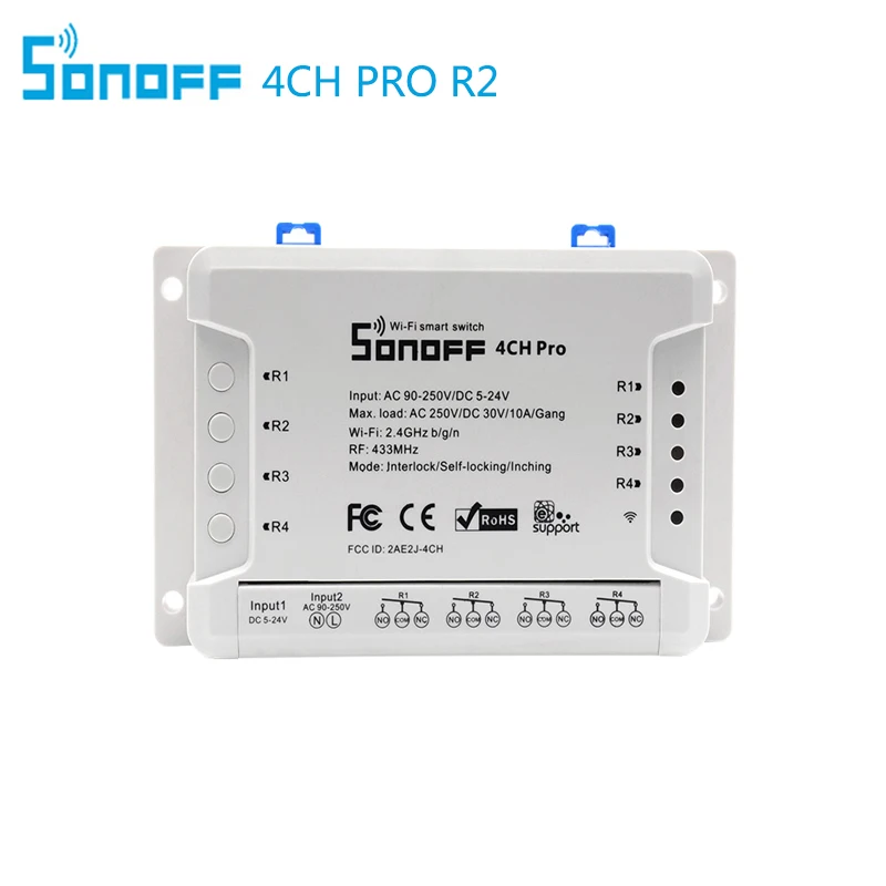Sonoff 4CH Pro R2 4 канала 433 мГц 2.4g WiFi Smart коммутатор для умного дома автоматизации модуль