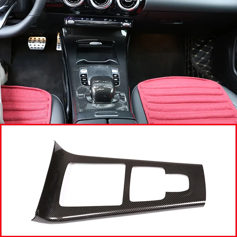 

Carbon Fiber Style ABS Car Center Console Protection Frame Trim For Mercedes Benz A Class W177 2019 Accessories