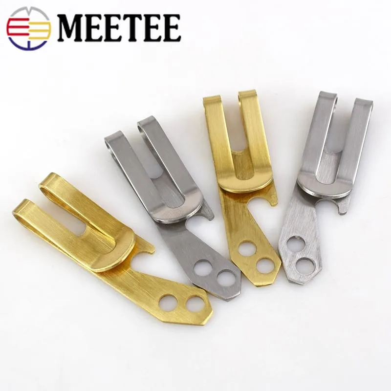 2PCS Brass Waist Clip Buckle Money Pure Copper Multi function Bottle Opener Tool Crowbar Stainless Steel Key Chain|Пряжки и крючки| |