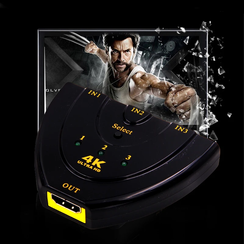 4K * 2K 3D Mini 3 порта HDMI-совместимый переключатель 1.4b сплиттер 1080P в 1 порт