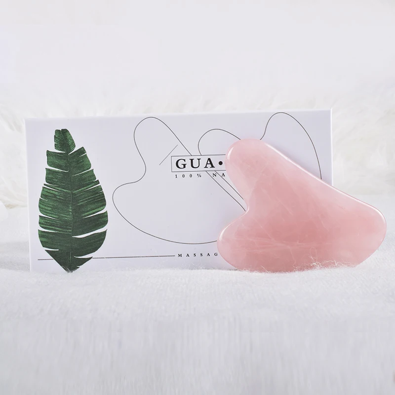 Gua Sha Набор подарочных коробок для инструментов, натуральный розовый кварц, драгоценный камень для спа-иглоукалывания, выскабливающий камень, нефрит, исцеляющий драгоценный камень, массаж