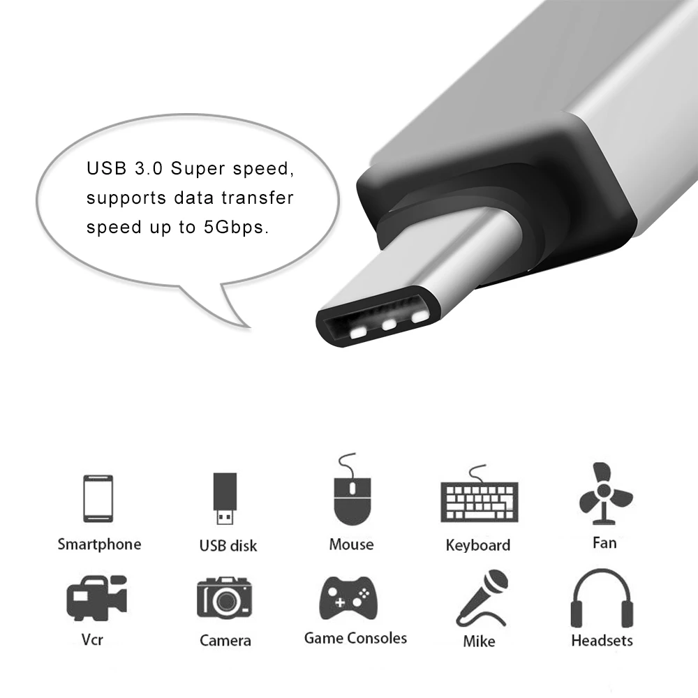 Адаптер Cherie USB C 3 0 OTG для смартфонов Xiaomi Samsung Galaxy Huawei MacBook Pro переходник на кабель Type