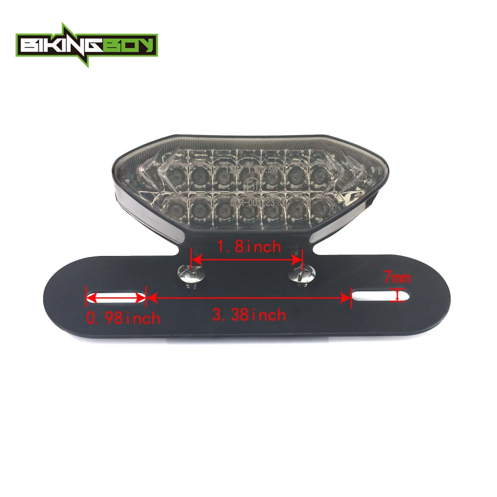 BIKINGBOY 12V 20LED Universal Motorcycle Brake Tail Turn Signal License Plate Integrated Light for Cafe Racer Motorbikes ATV |