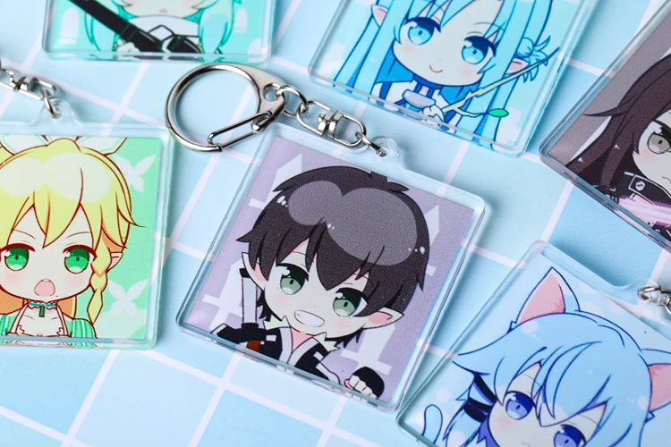 Аниме Сан меч искусство онлайн Yuuki Asuna Kirito Shino прозрачная акриловая фигурка брелок