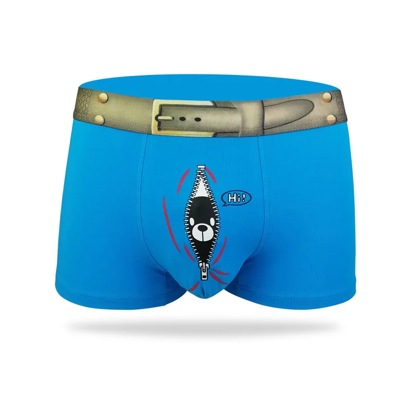 Нижнее белье Для мужчин чистого хлопка Прекрасный мультфильм печати боксер