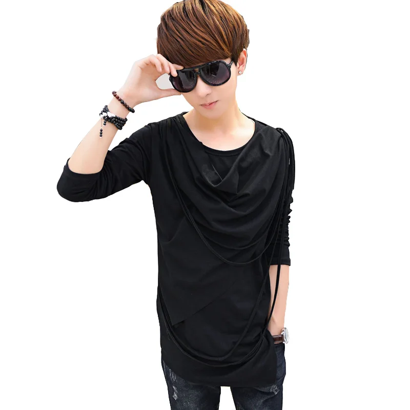 Non Mainstream футболка для мужчин стиль 2017 модная с длинным рукавом имитация двух