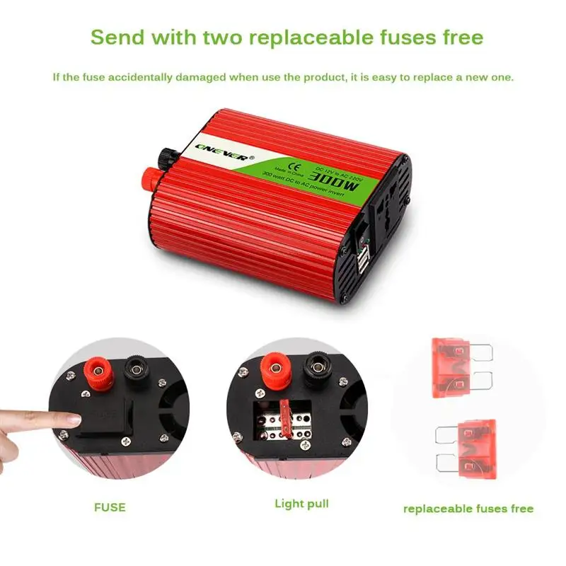 

300W Car Power Inverter With USB Charging Ports DC 12V To AC 220V Inverter Car Power Adapter Converter Auto Adapter 12V