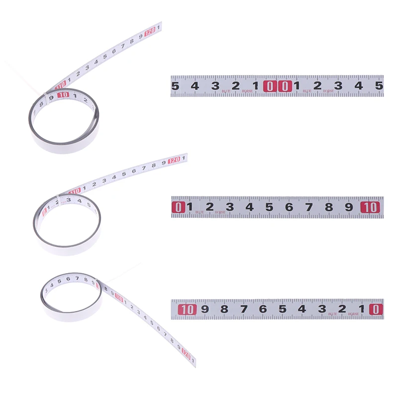 

1/2/3/5/10M Left Right Self Adhesive Miter Saw Track Tape Measure Backing Metric Steel Ruler Tape Measurements