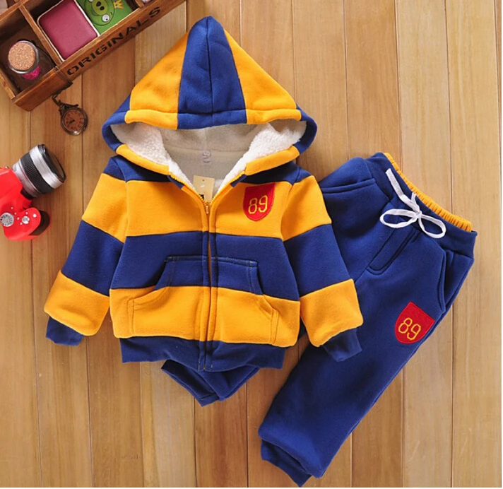 2016 Hot Sell Boys Girls Children Winter Wool Sherpa Baby Sports Suit Jacket Sweater Coat &amp Pants Thicken Kids Clothes Set | Детская