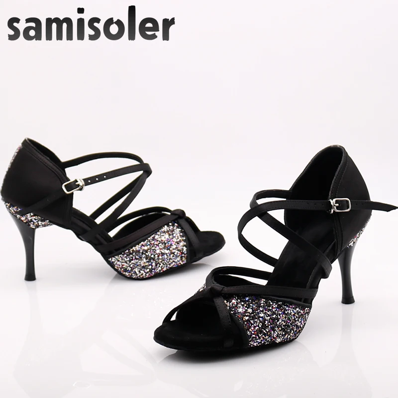 Женские блестящие туфли для латиноамериканских танцев 5-10 см | Спорт и